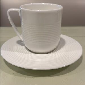 Vera Wang Wedgewood White Ribbed Mug&Saucer.Set of 16. $300 for set